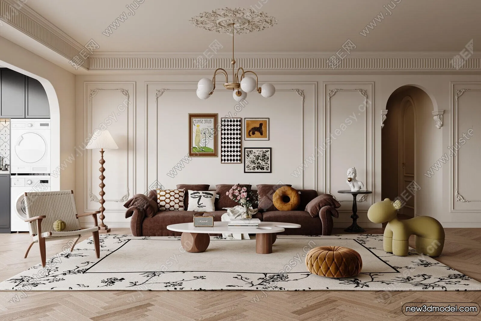 Living Room - 3D Models - 3D Interior Scenes - Modern Style - 153