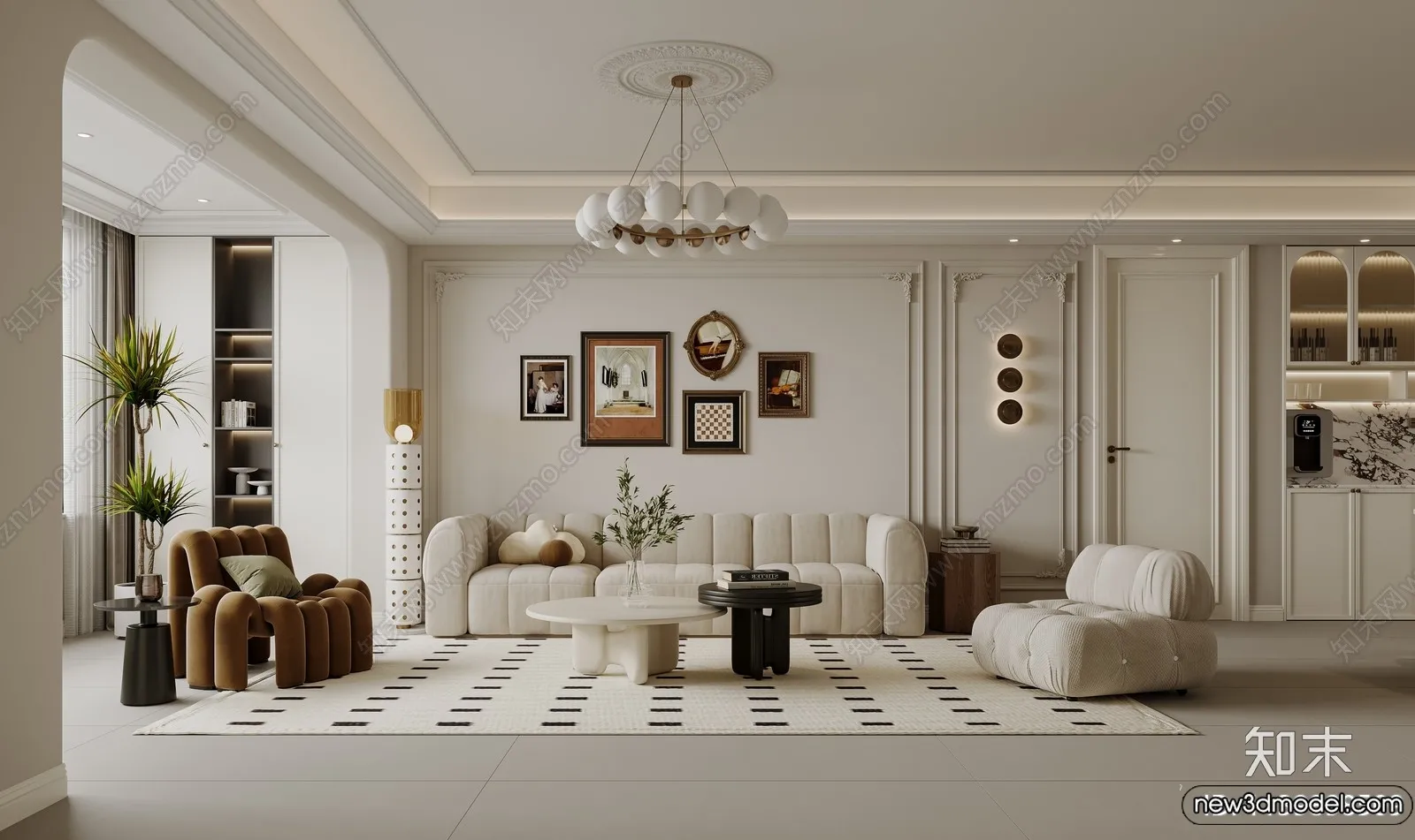 Living Room - 3D Models - 3D Interior Scenes - Modern Style - 154