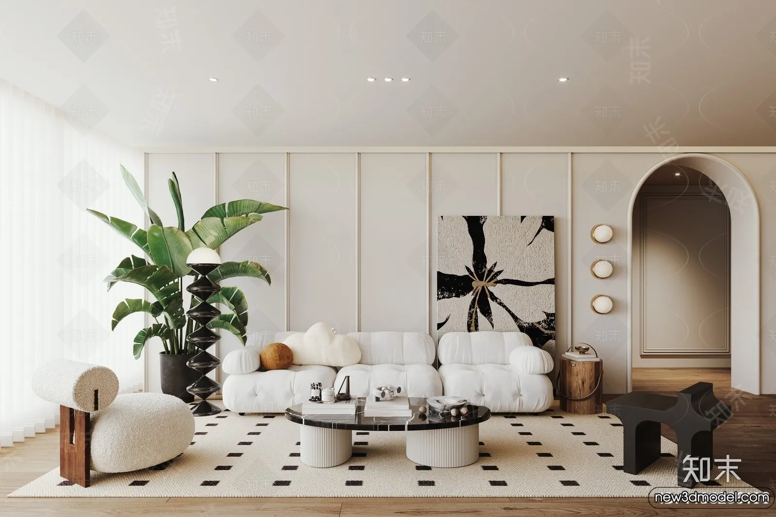 Living Room - 3D Models - 3D Interior Scenes - Modern Style - 161