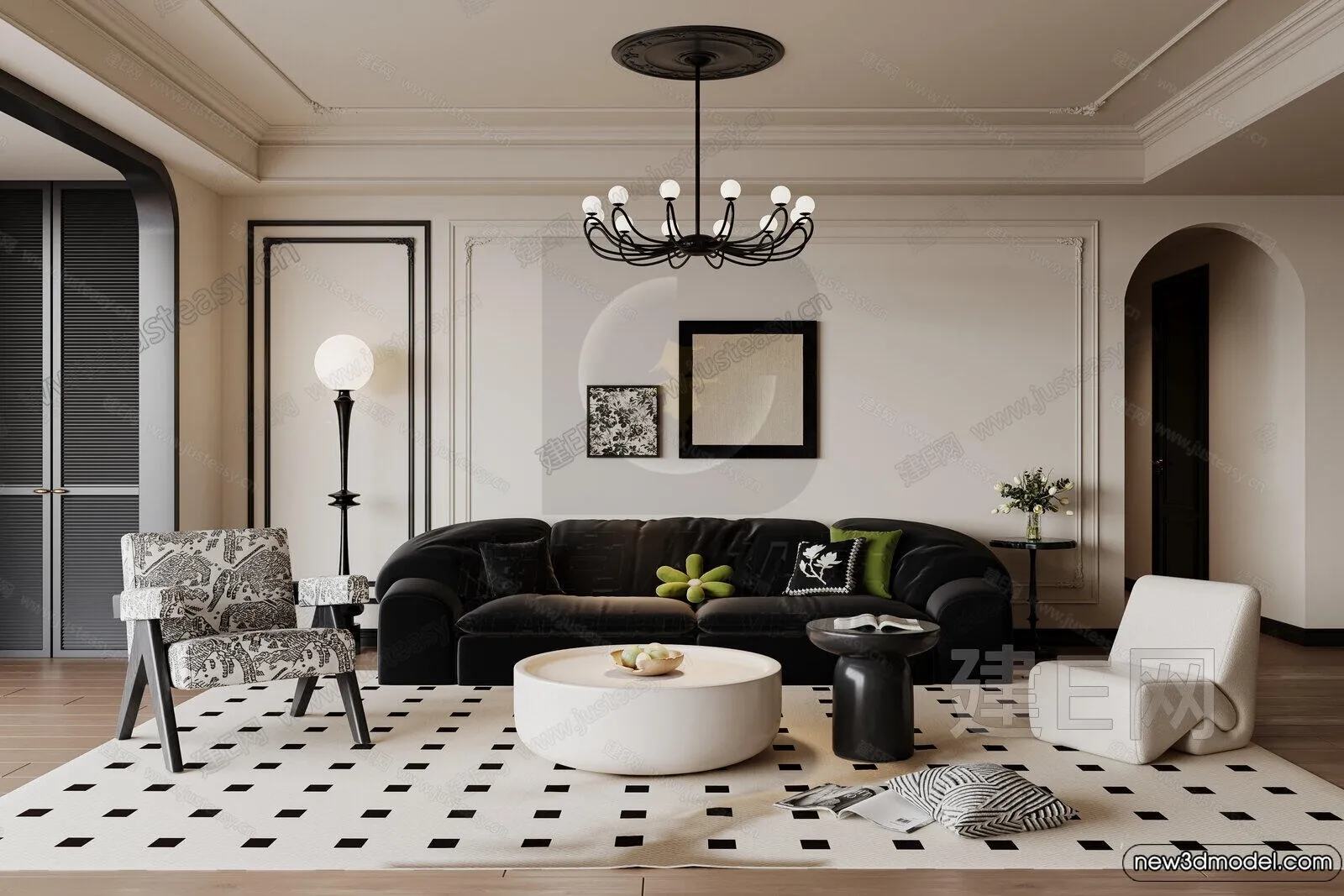 Living Room - 3D Models - 3D Interior Scenes - Modern Style - 166