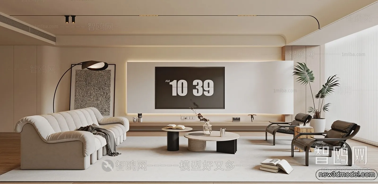 Living Room - 3D Models - 3D Interior Scenes - Modern Style - 168