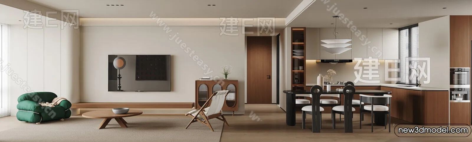 Living Room - 3D Models - 3D Interior Scenes - Modern Style - 172