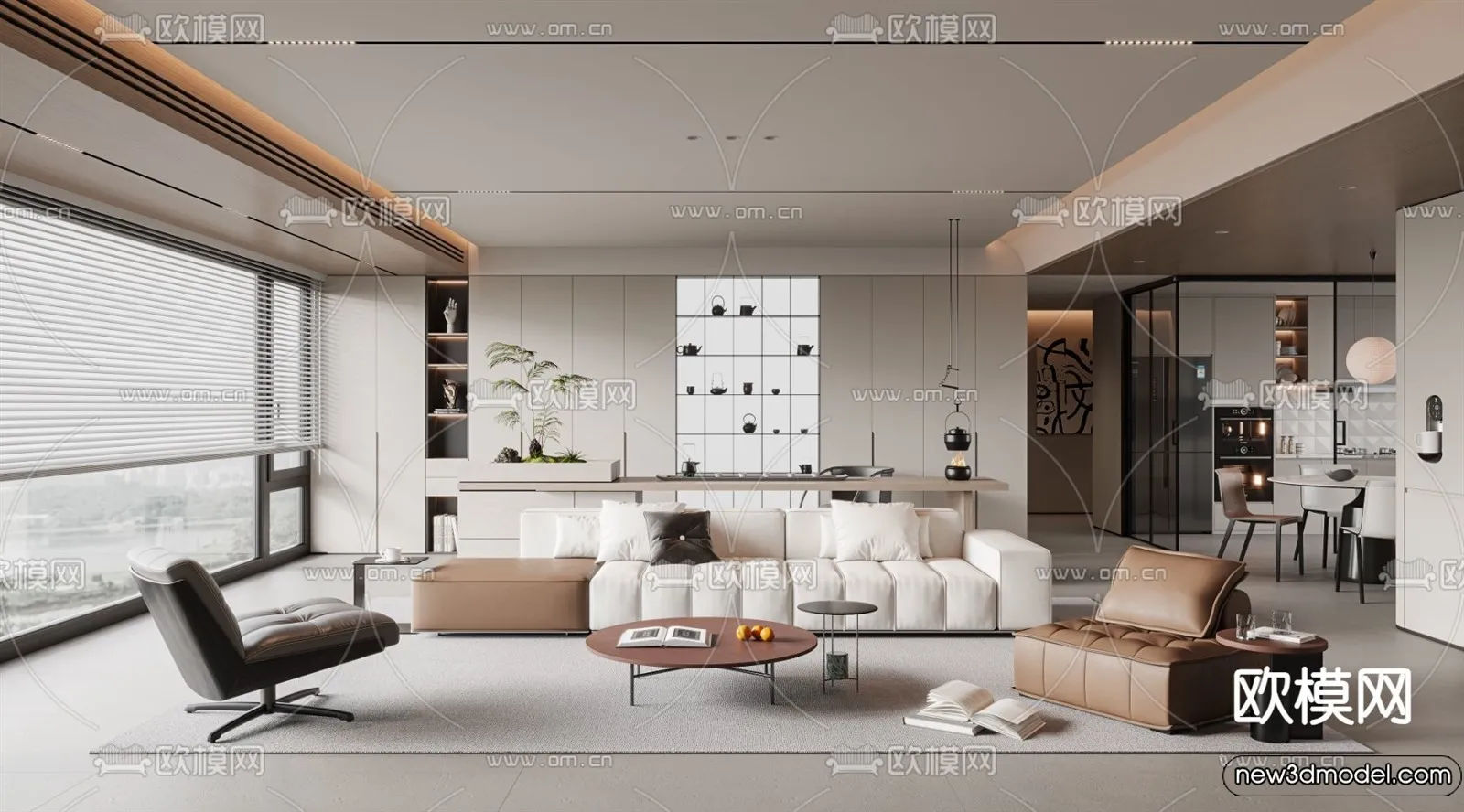 Living Room - 3D Models - 3D Interior Scenes - Modern Style - 173