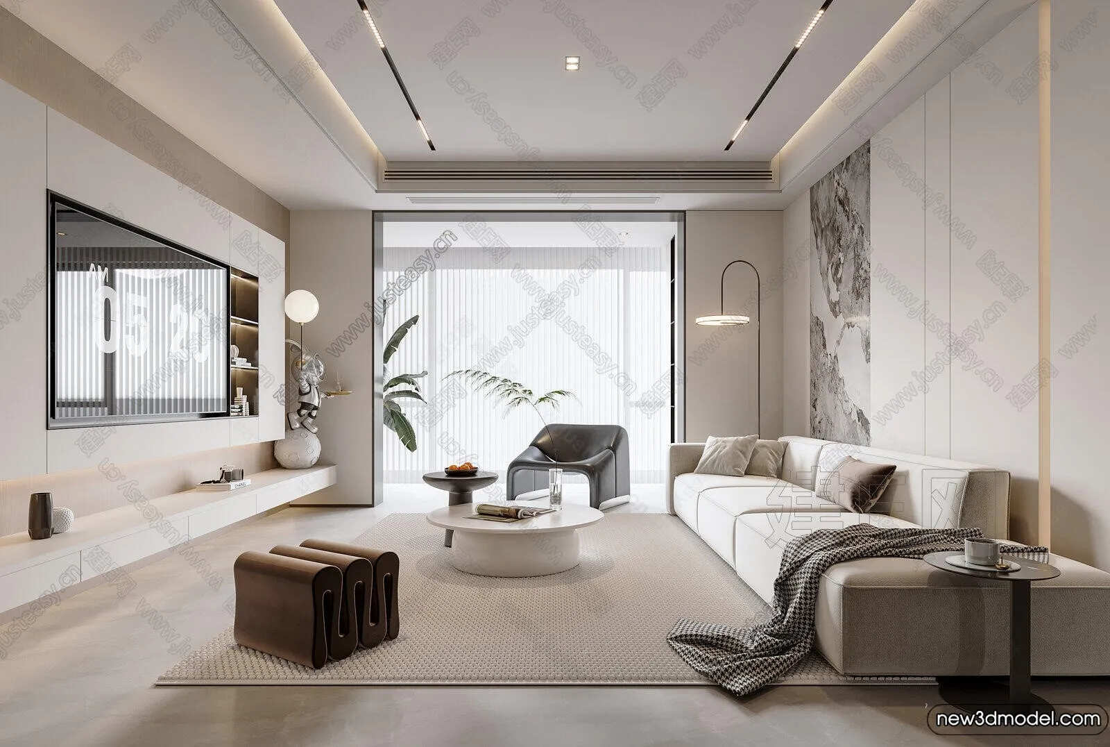 Living Room - 3D Models - 3D Interior Scenes - Modern Style - 177