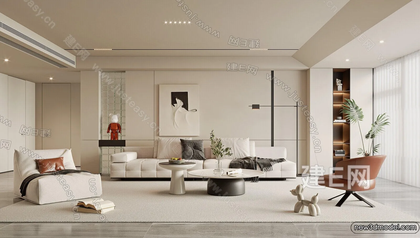 Living Room - 3D Models - 3D Interior Scenes - Modern Style - 178