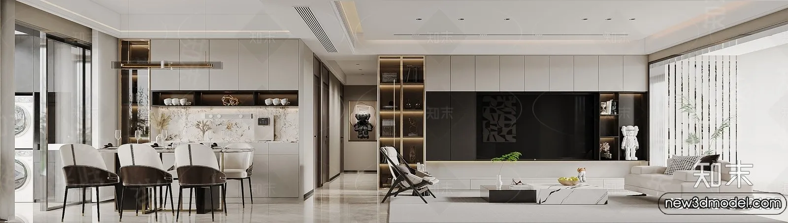 Living Room - 3D Models - 3D Interior Scenes - Modern Style - 182