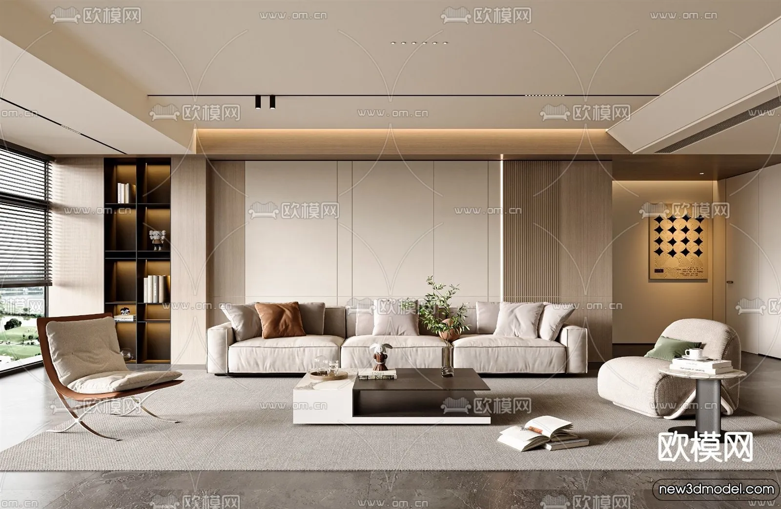 Living Room - 3D Models - 3D Interior Scenes - Modern Style - 187