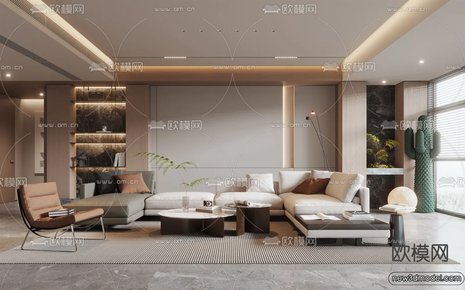 Living Room - 3D Models - 3D Interior Scenes - Modern Style - 188