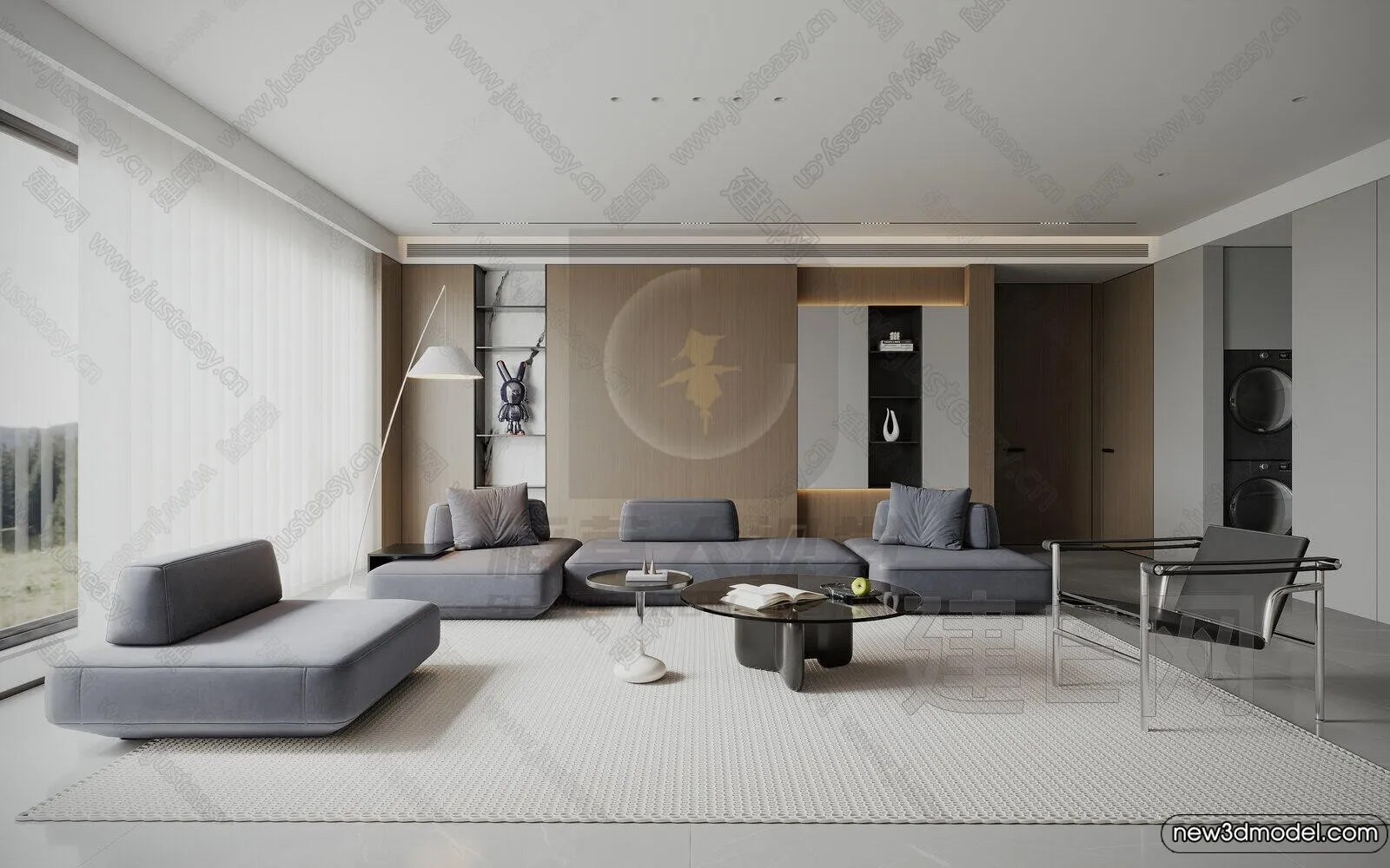 Living Room - 3D Models - 3D Interior Scenes - Modern Style - 195