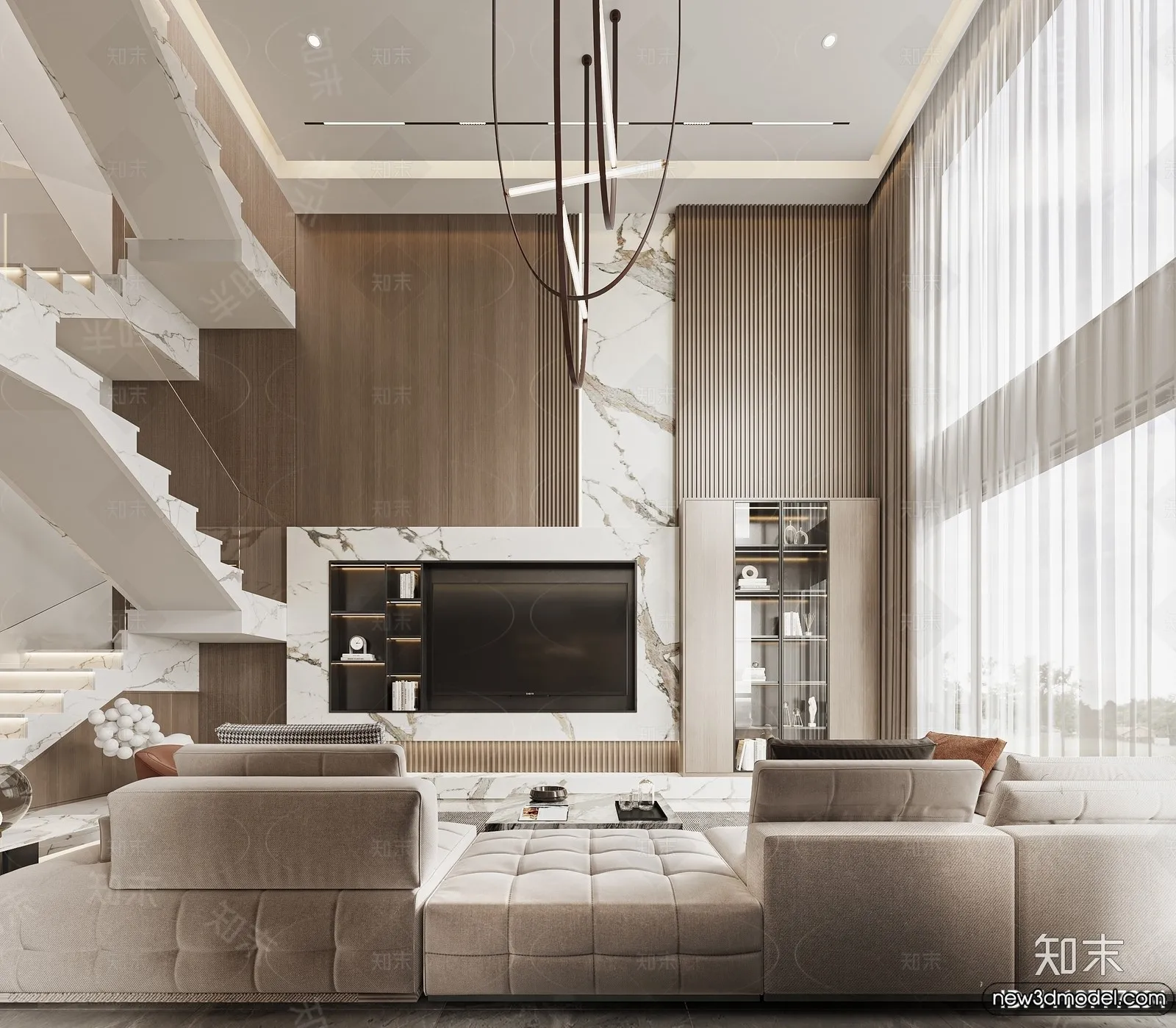 Living Room - 3D Models - 3D Interior Scenes - Modern Style - 197