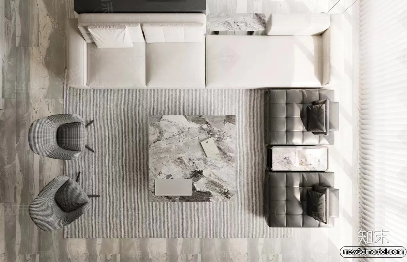 Living Room - 3D Models - 3D Interior Scenes - Modern Style - 198