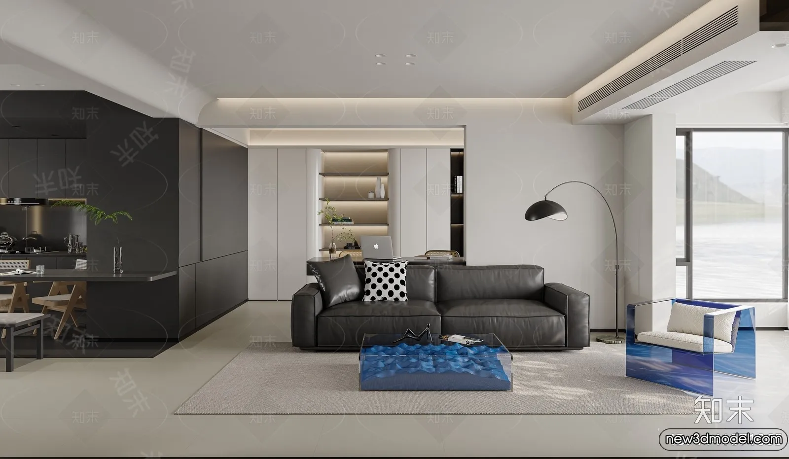 Living Room - 3D Models - 3D Interior Scenes - Modern Style - 203