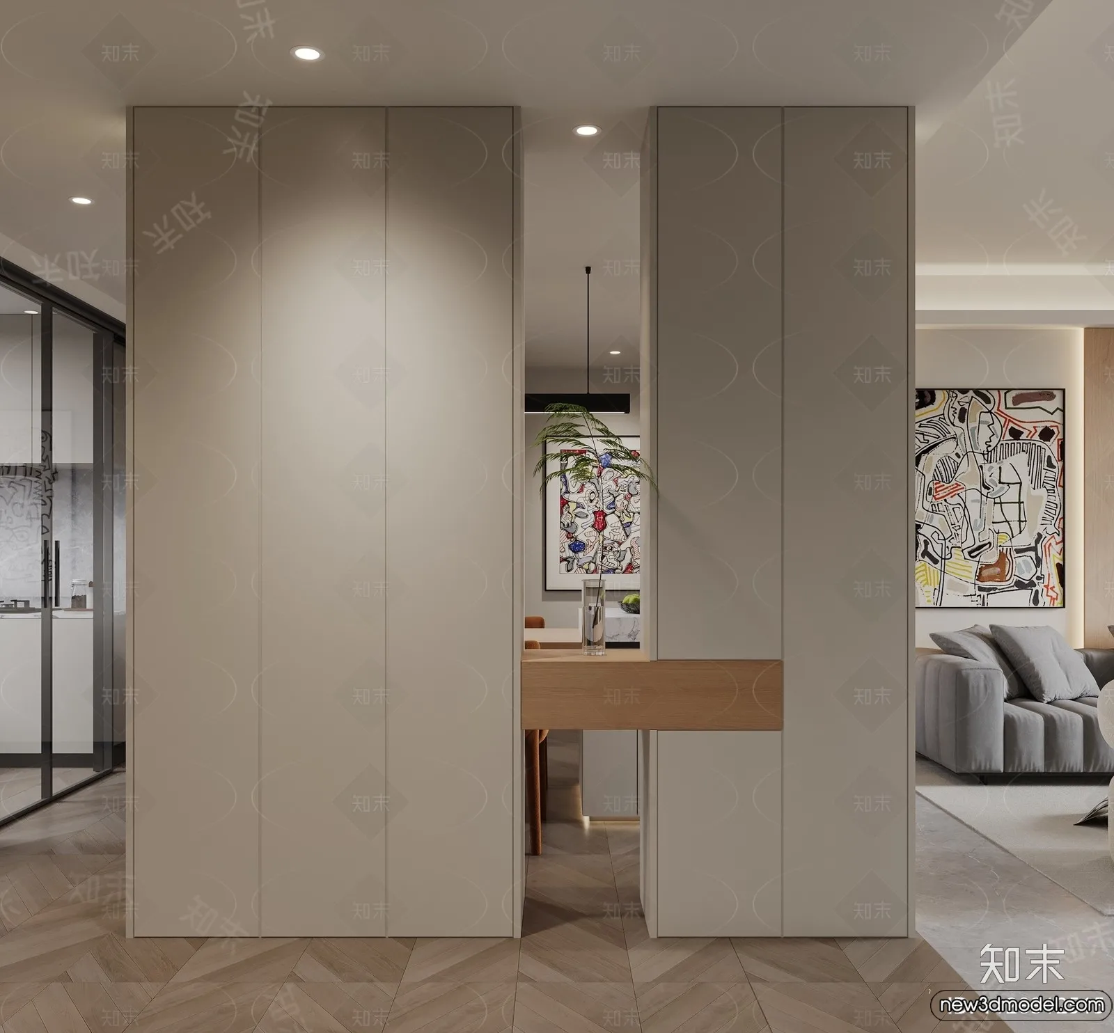 Living Room - 3D Models - 3D Interior Scenes - Modern Style - 206