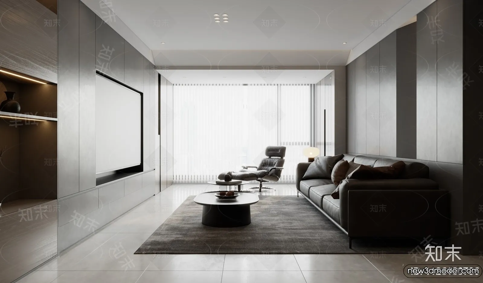 Living Room - 3D Models - 3D Interior Scenes - Modern Style - 207