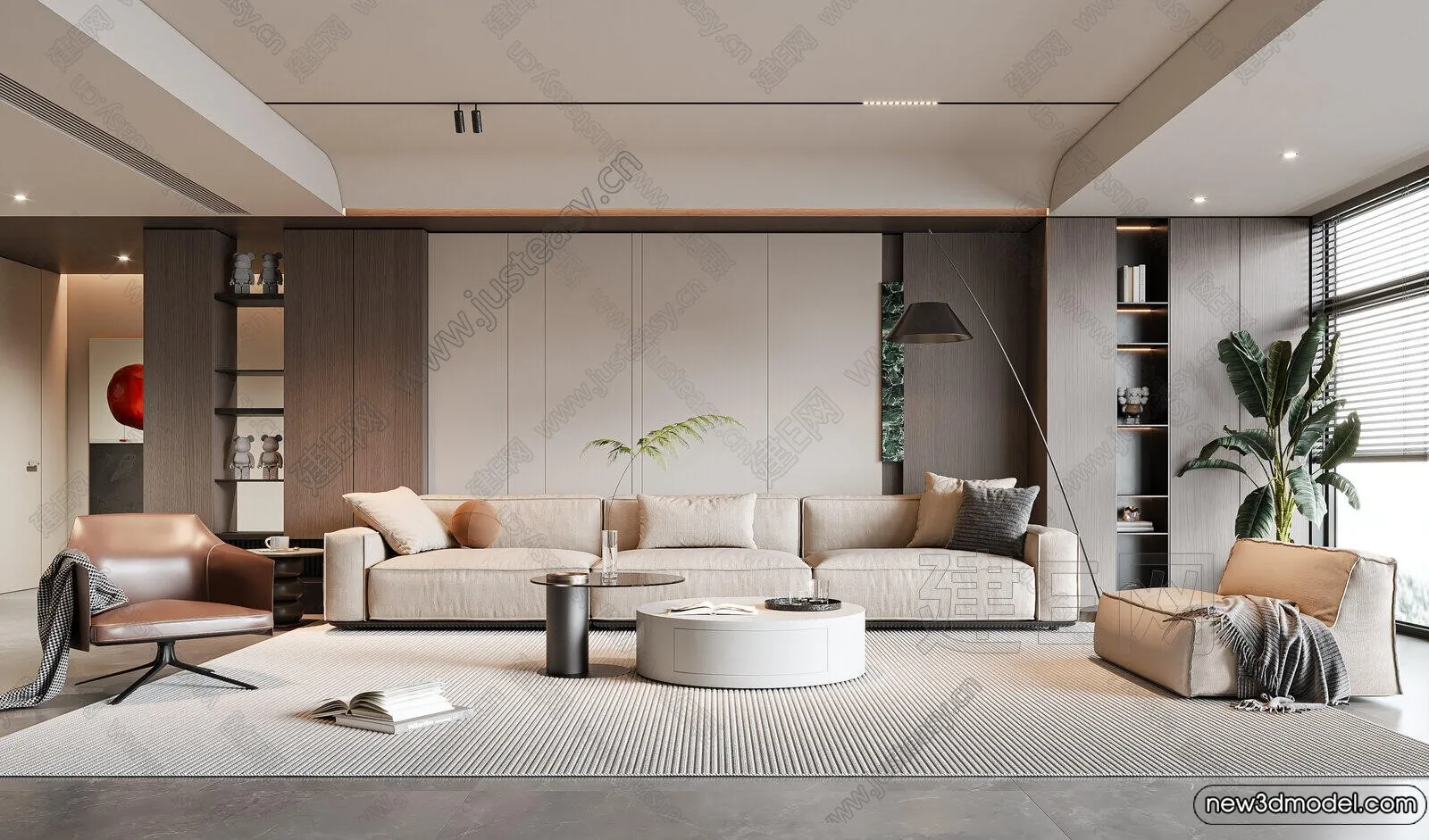 Living Room - 3D Models - 3D Interior Scenes - Modern Style - 215
