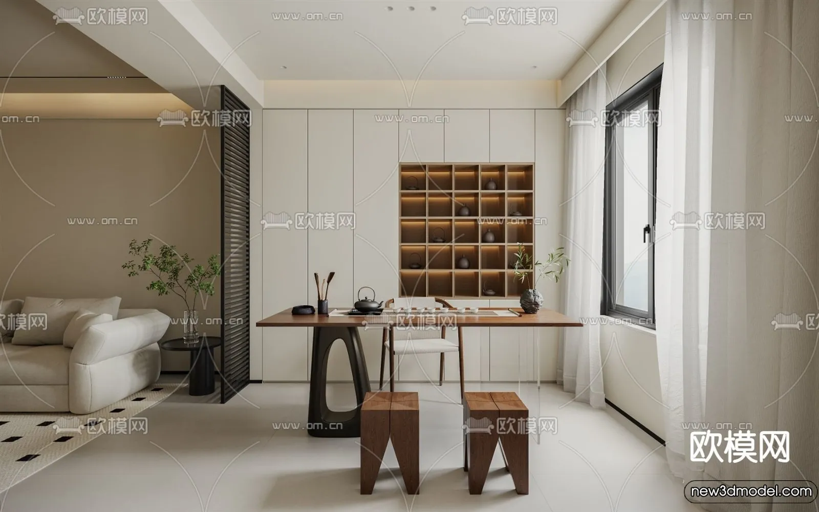 Living Room - 3D Models - 3D Interior Scenes - Modern Style - 216