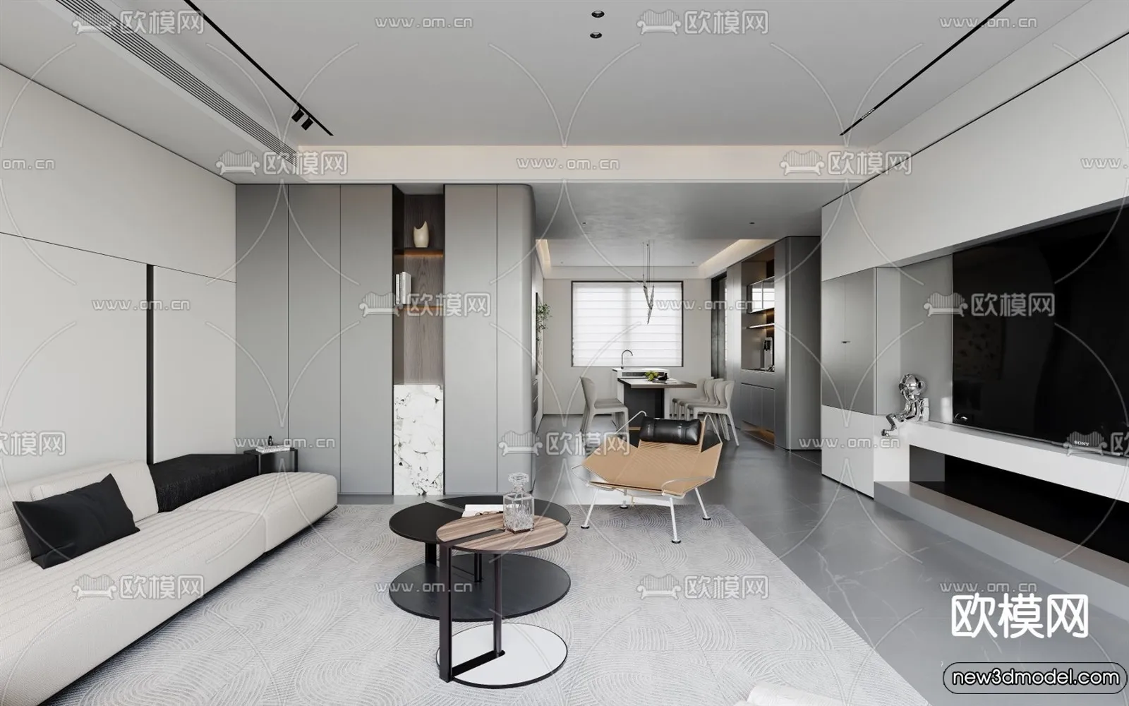 Living Room - 3D Models - 3D Interior Scenes - Modern Style - 222