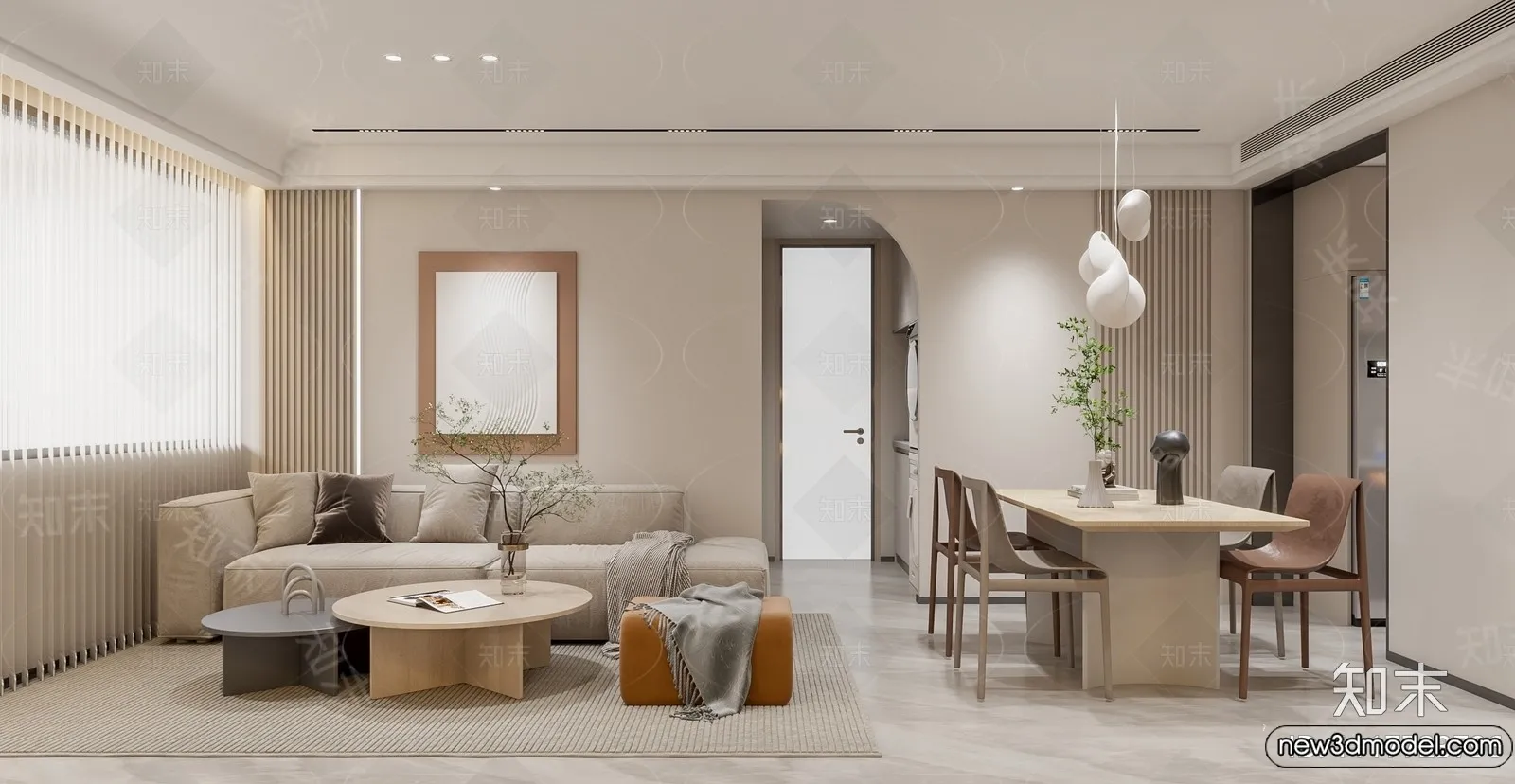 Living Room - 3D Models - 3D Interior Scenes - Modern Style - 223