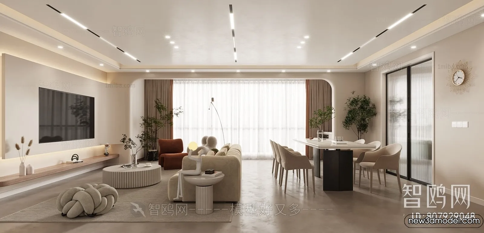 Living Room - 3D Models - 3D Interior Scenes - Modern Style - 224
