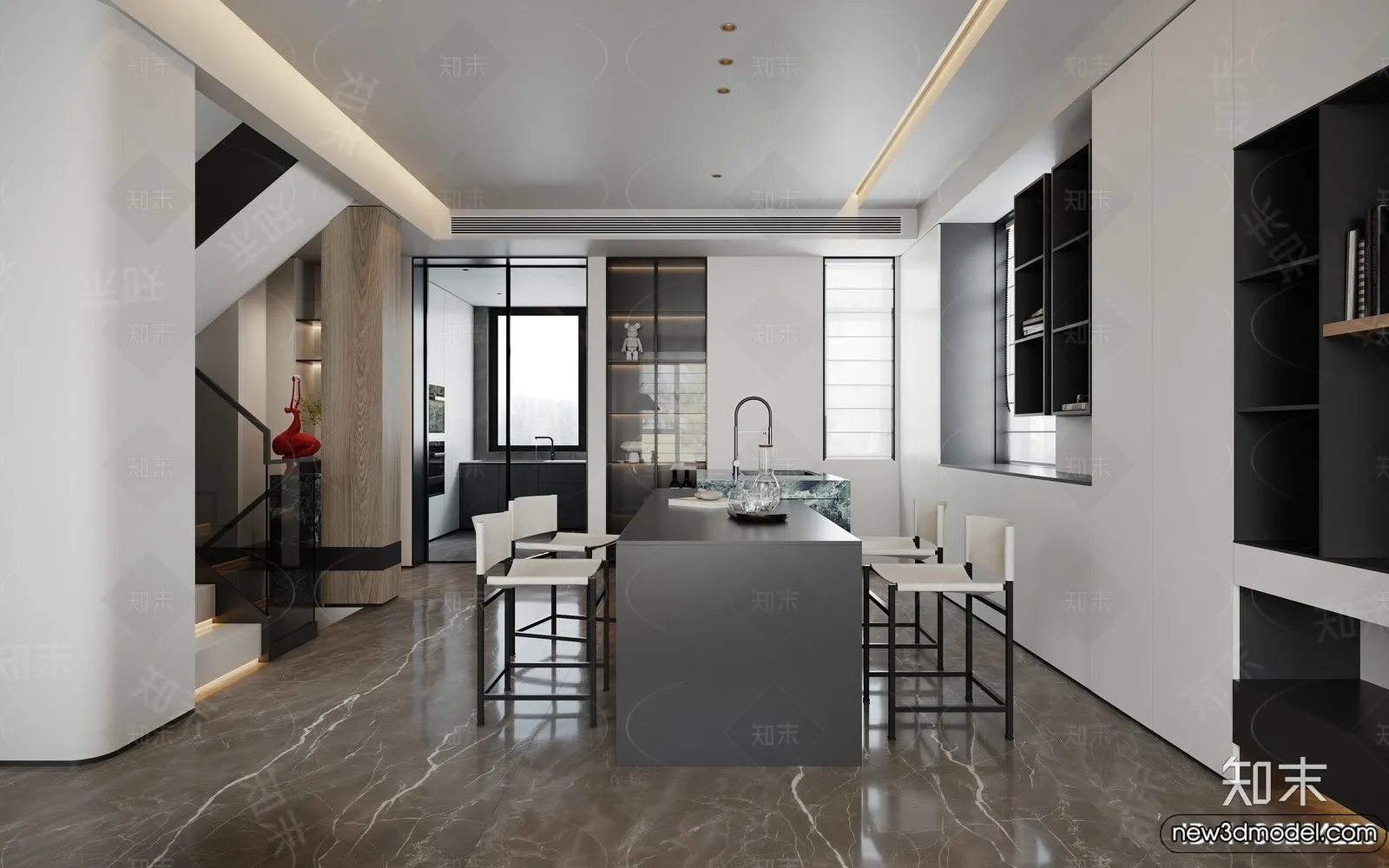 Living Room - 3D Models - 3D Interior Scenes - Modern Style - 225