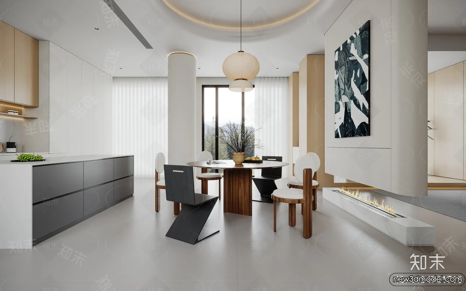 Living Room - 3D Models - 3D Interior Scenes - Modern Style - 226