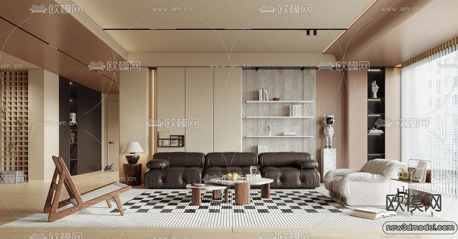 Living Room - 3D Models - 3D Interior Scenes - Modern Style - 232