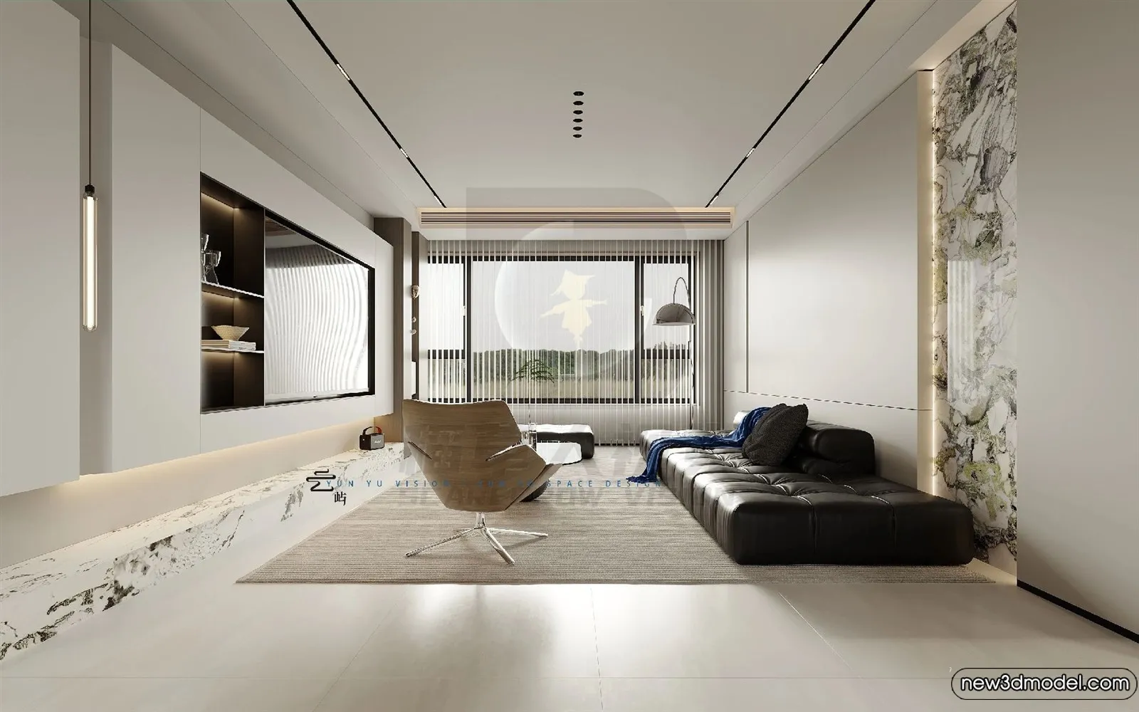 Living Room - 3D Models - 3D Interior Scenes - Modern Style - 233