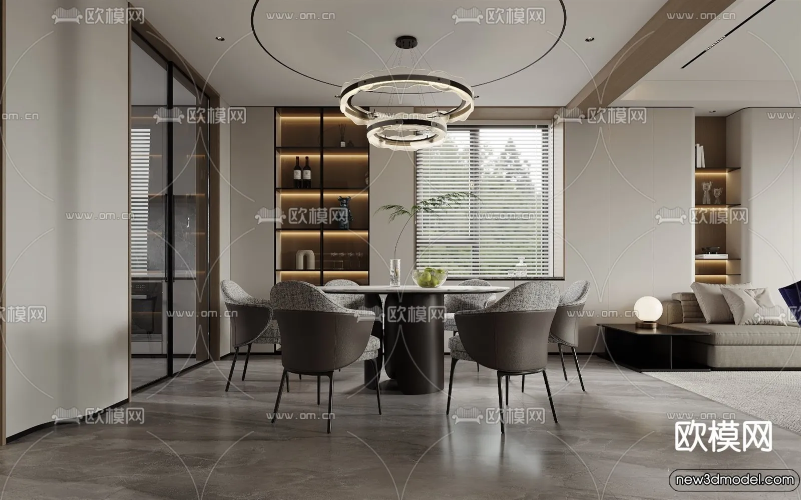 Living Room - 3D Models - 3D Interior Scenes - Modern Style - 238