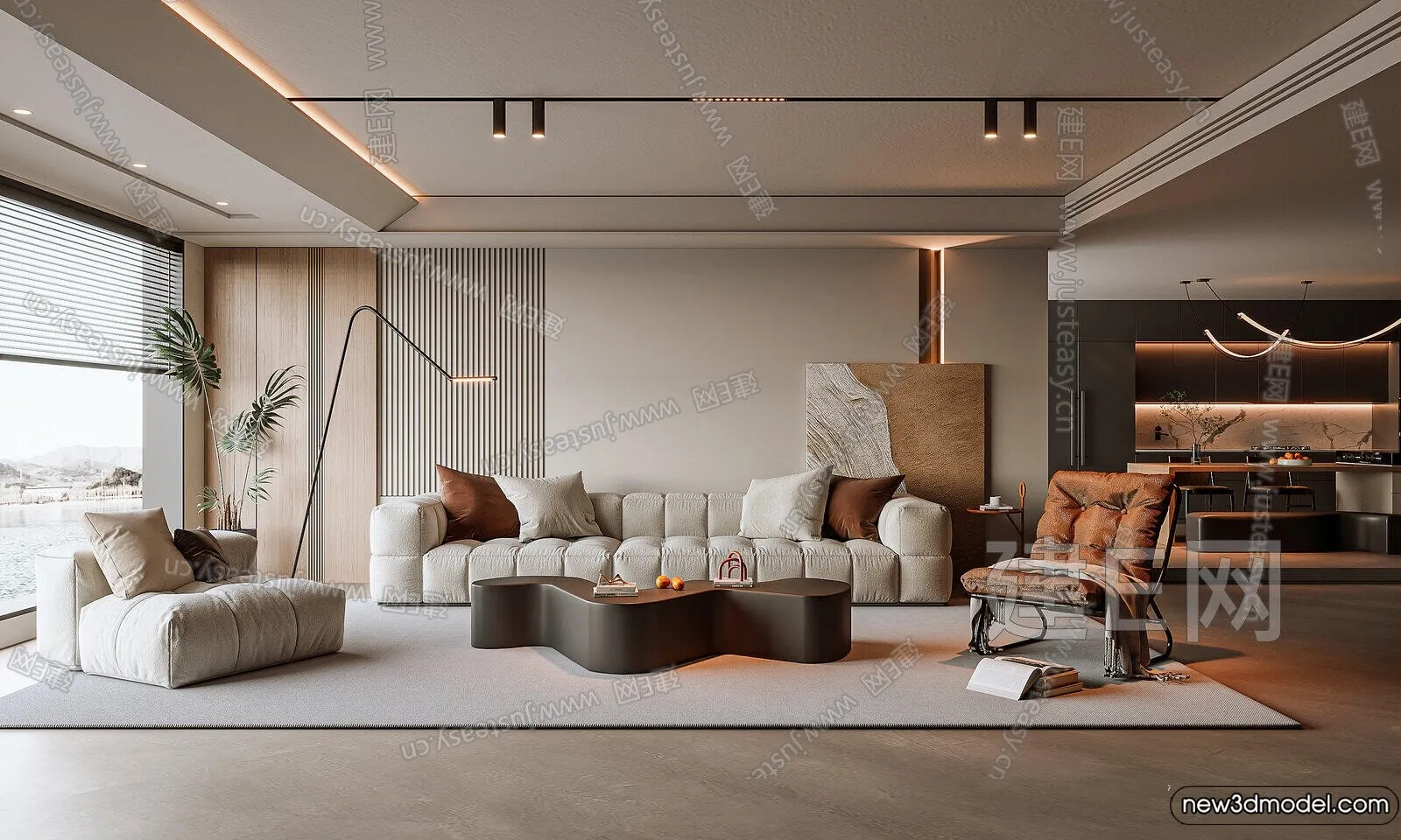 Living Room - 3D Models - 3D Interior Scenes - Modern Style - 244