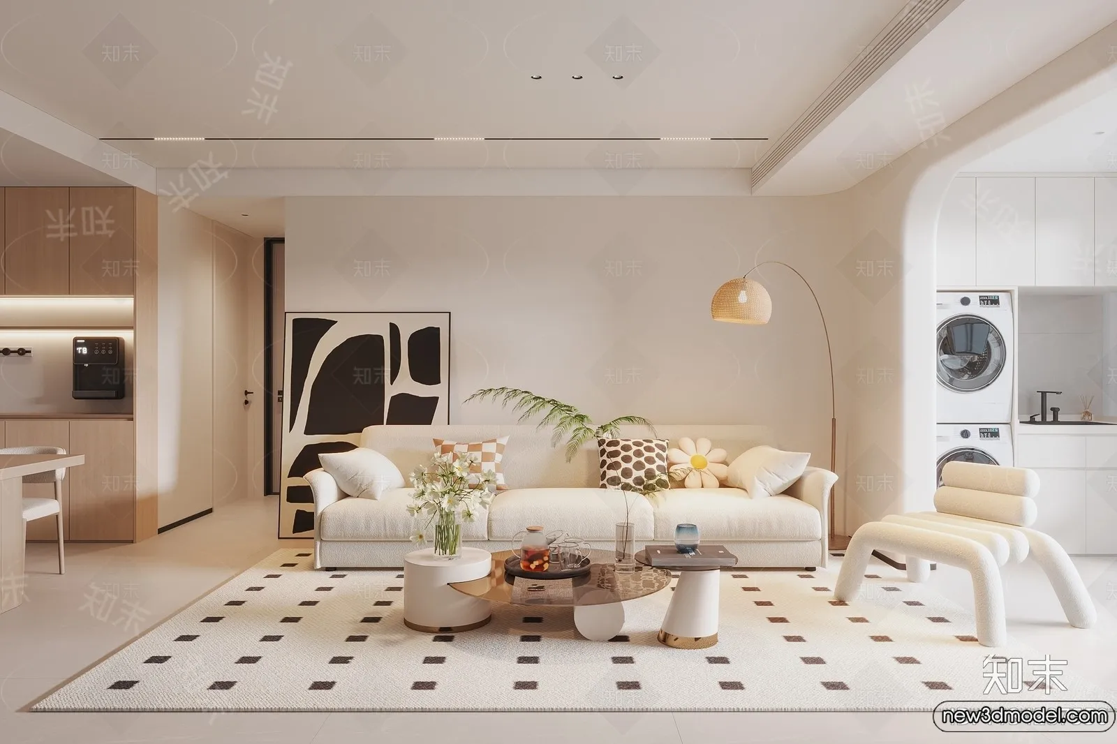 Living Room - 3D Models - 3D Interior Scenes - Modern Style - 245