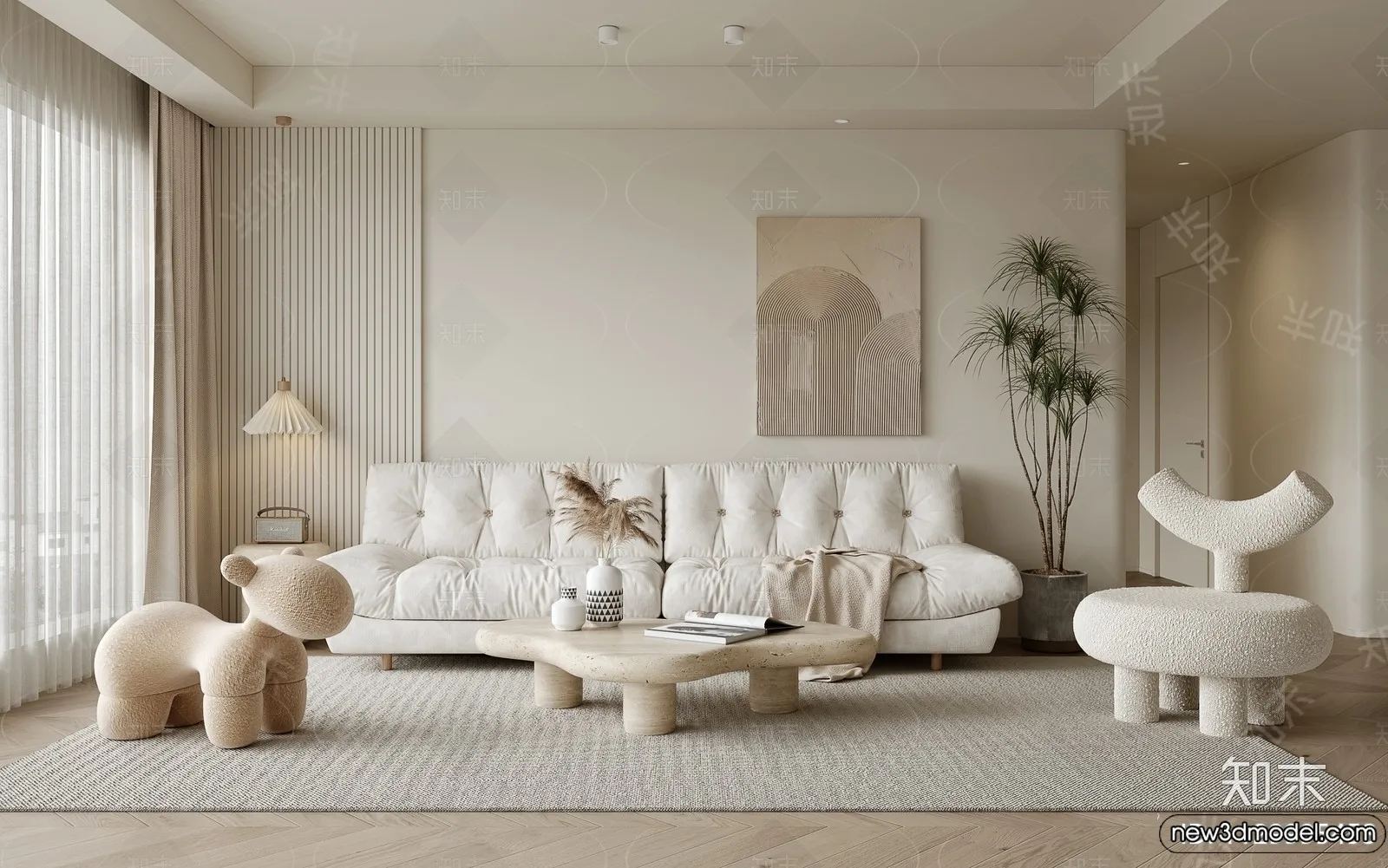 Living Room - 3D Models - 3D Interior Scenes - Modern Style - 246