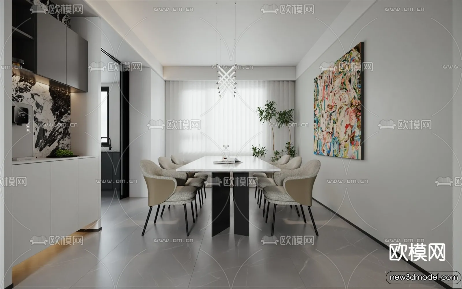 Living Room - 3D Models - 3D Interior Scenes - Modern Style - 247