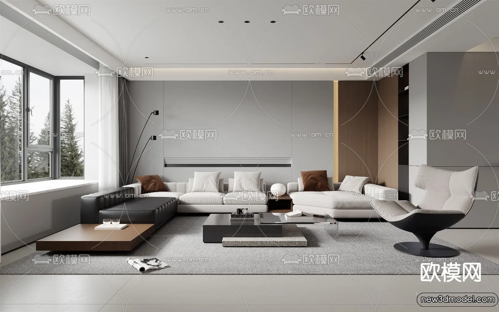 Living Room - 3D Models - 3D Interior Scenes - Modern Style - 249