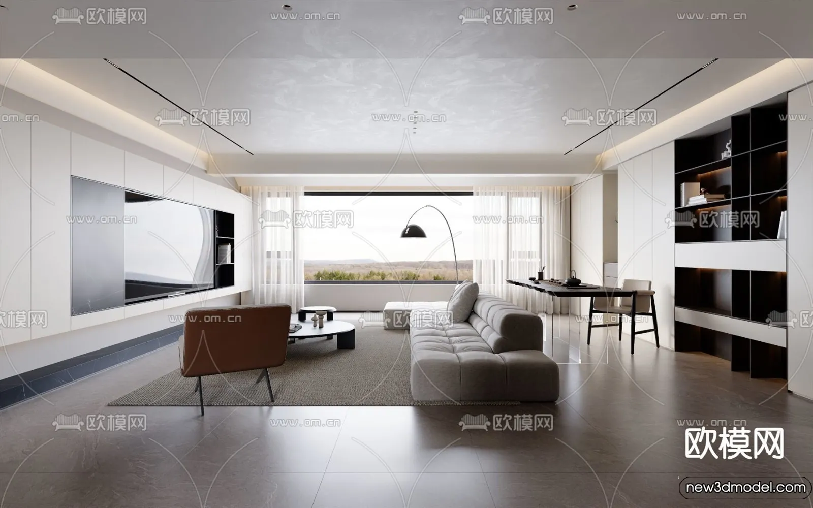 Living Room - 3D Models - 3D Interior Scenes - Modern Style - 252