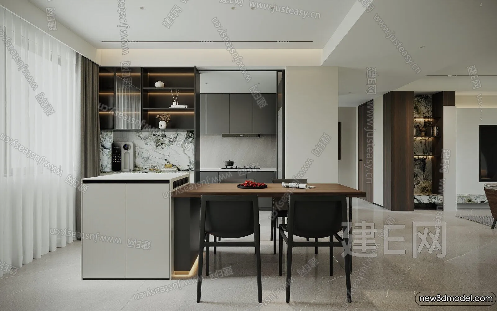 Living Room - 3D Models - 3D Interior Scenes - Modern Style - 254