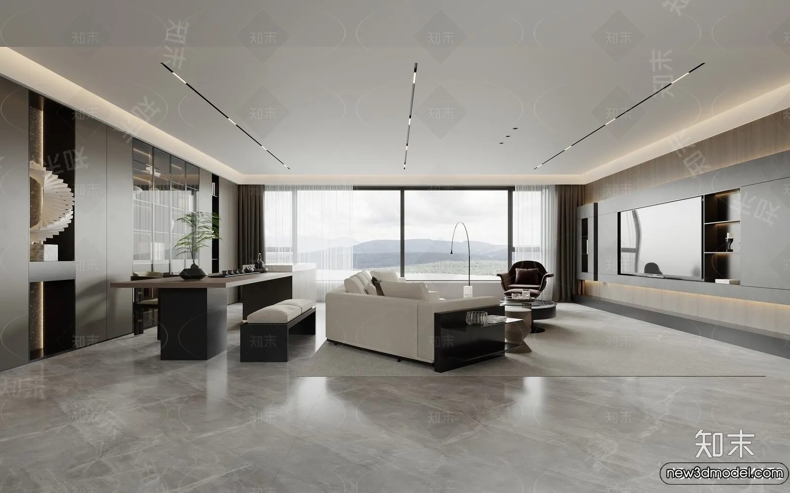 Living Room - 3D Models - 3D Interior Scenes - Modern Style - 255