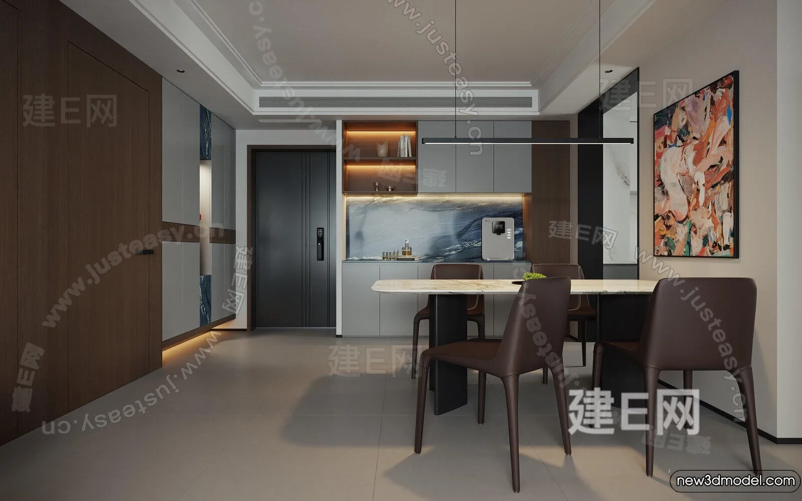 Living Room - 3D Models - 3D Interior Scenes - Modern Style - 256