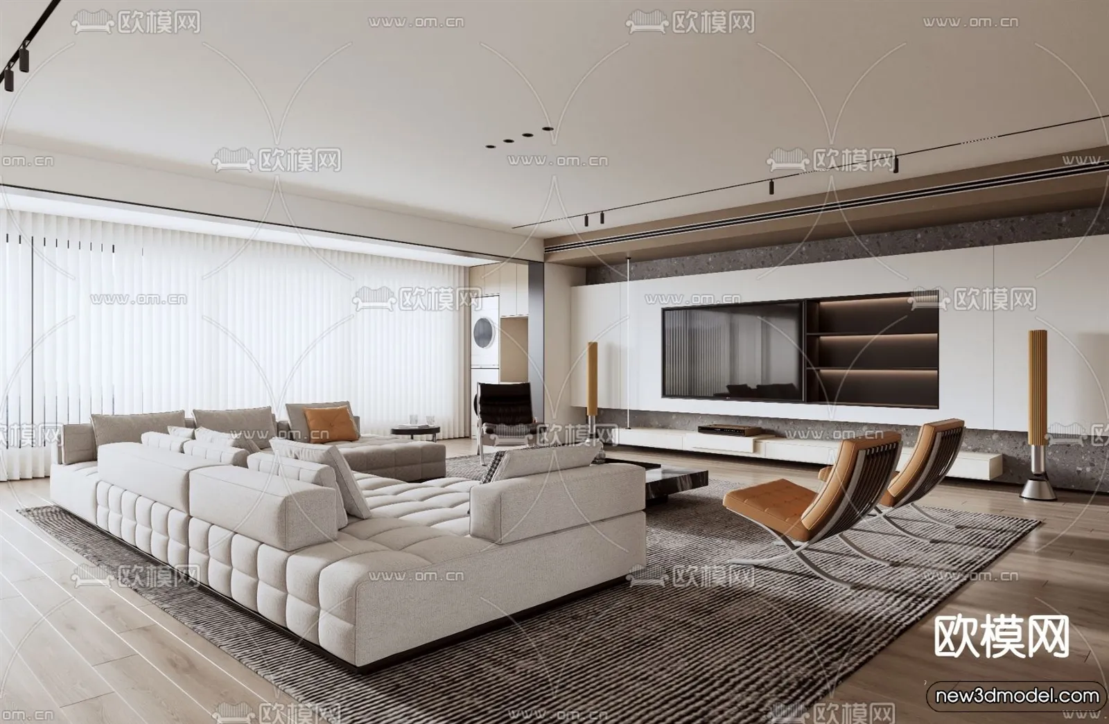 Living Room - 3D Models - 3D Interior Scenes - Modern Style - 259