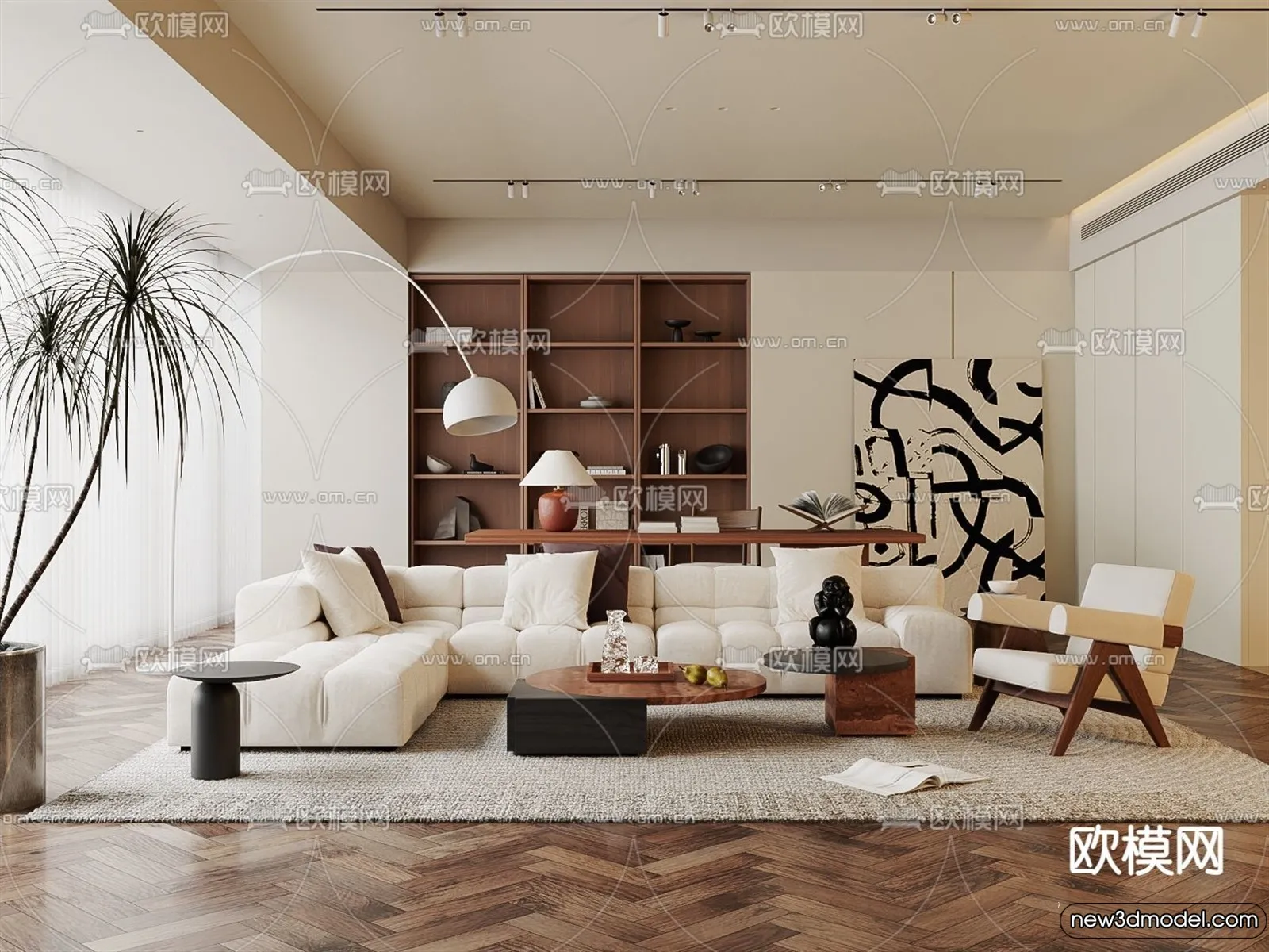 Living Room - 3D Models - 3D Interior Scenes - Modern Style - 271