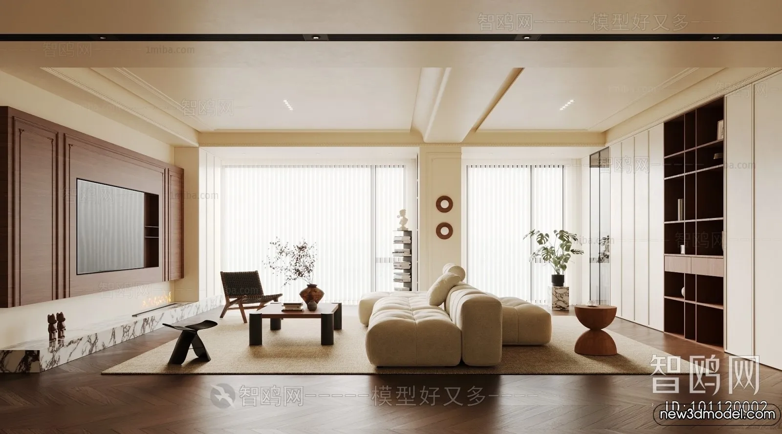 Living Room - 3D Models - 3D Interior Scenes - Modern Style - 272