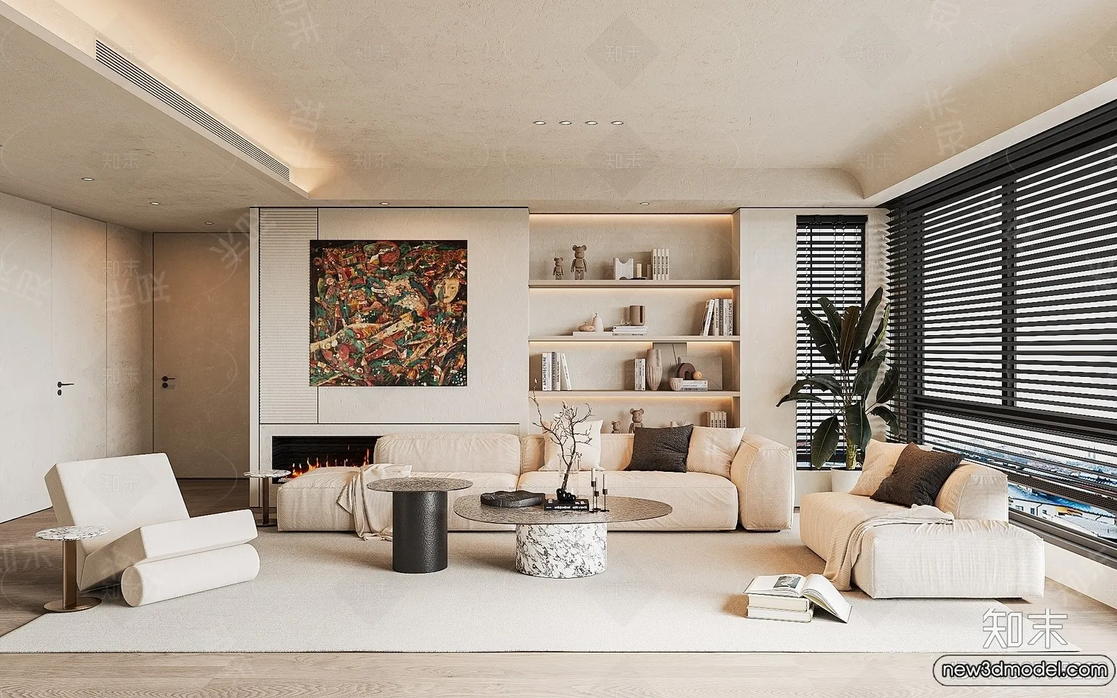 Living Room - 3D Models - 3D Interior Scenes - Modern Style - 274