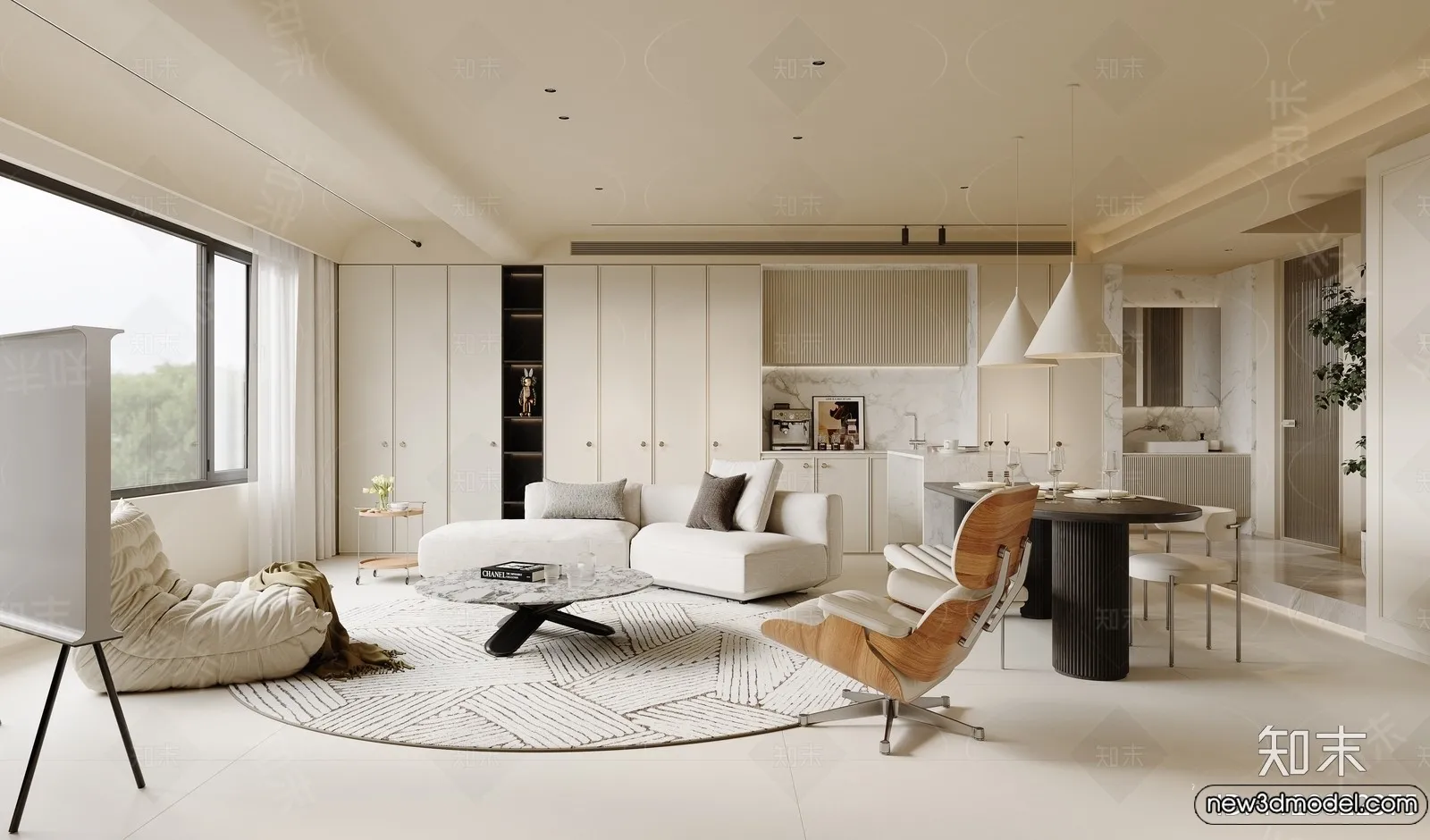 Living Room - 3D Models - 3D Interior Scenes - Modern Style - 284