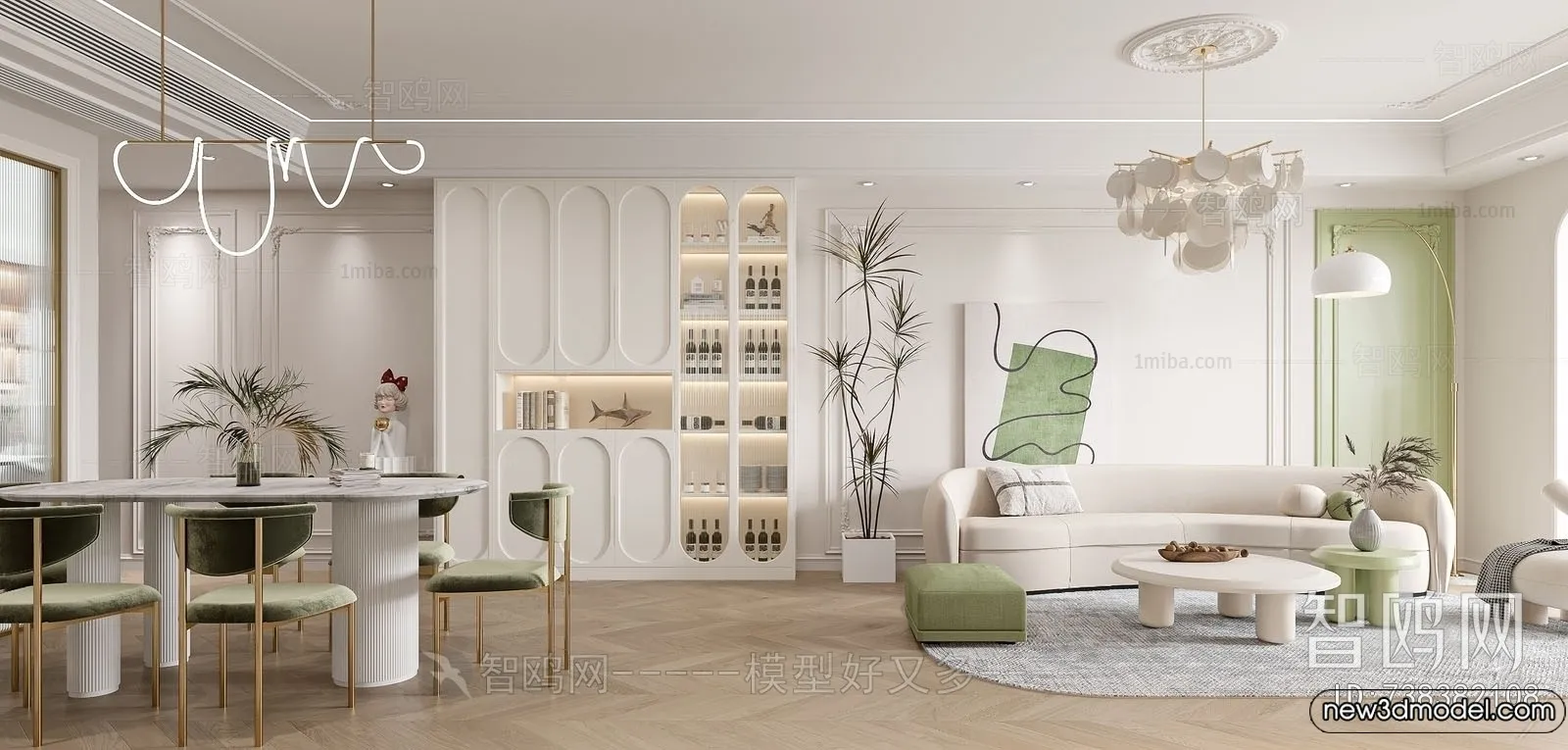 Living Room - 3D Models - 3D Interior Scenes - Modern Style - 285