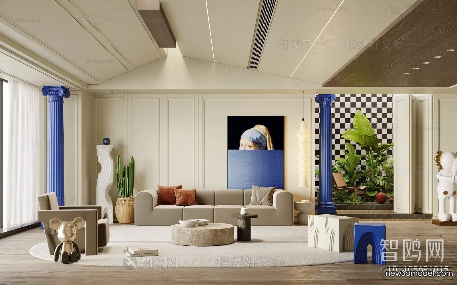 Living Room - 3D Models - 3D Interior Scenes - Modern Style - 286