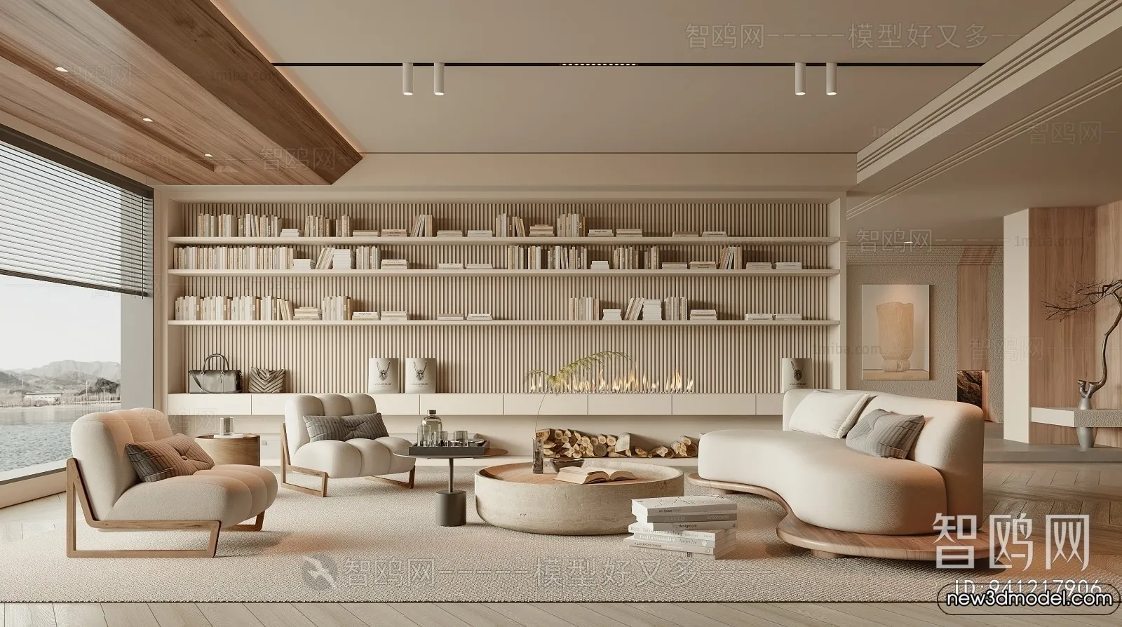 Living Room - 3D Models - 3D Interior Scenes - Modern Style - 287