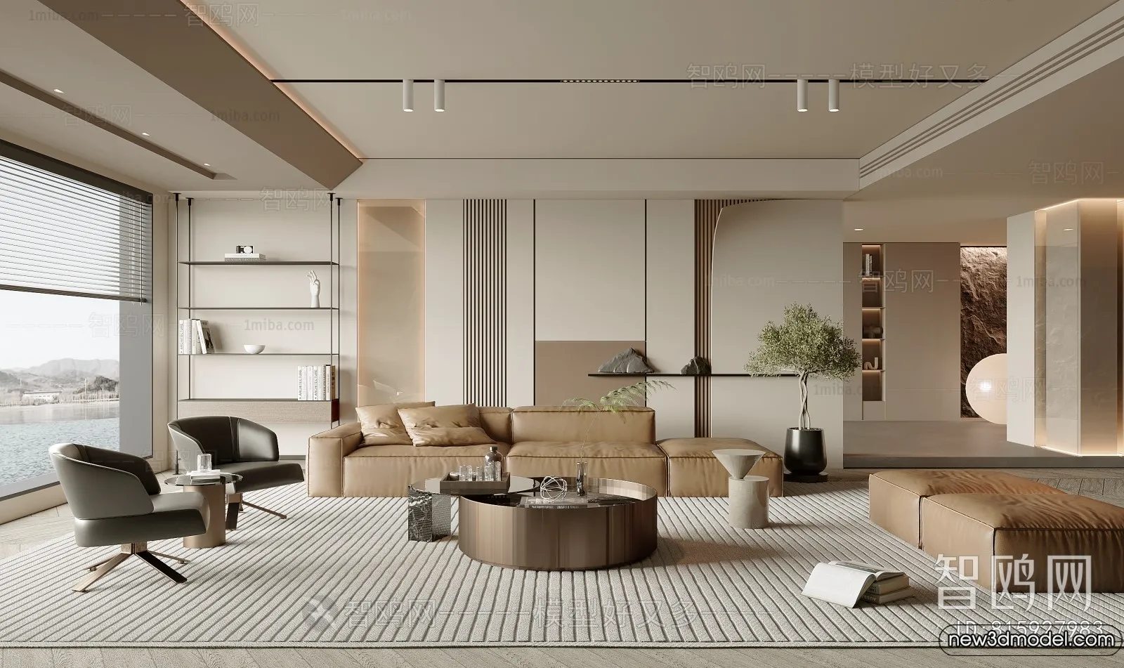 Living Room - 3D Models - 3D Interior Scenes - Modern Style - 290