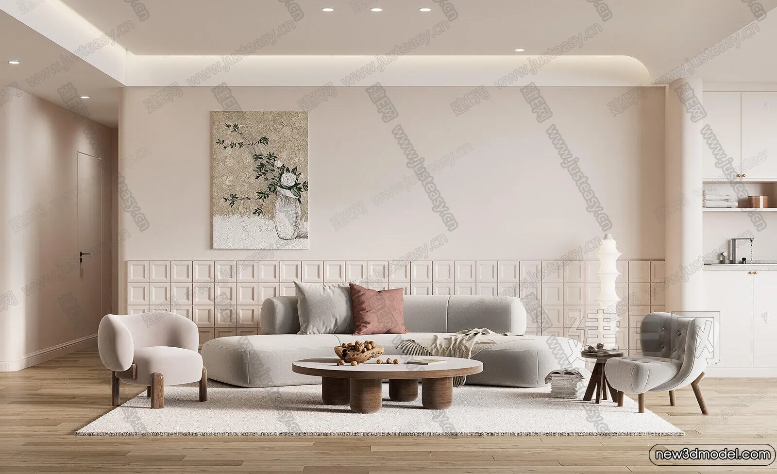 Living Room - 3D Models - 3D Interior Scenes - Modern Style - 291