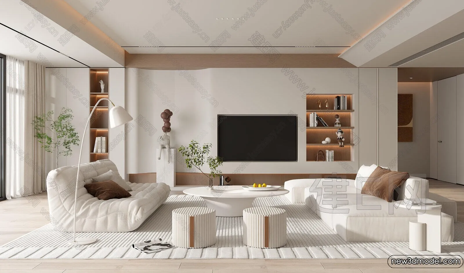 Living Room - 3D Models - 3D Interior Scenes - Modern Style - 292