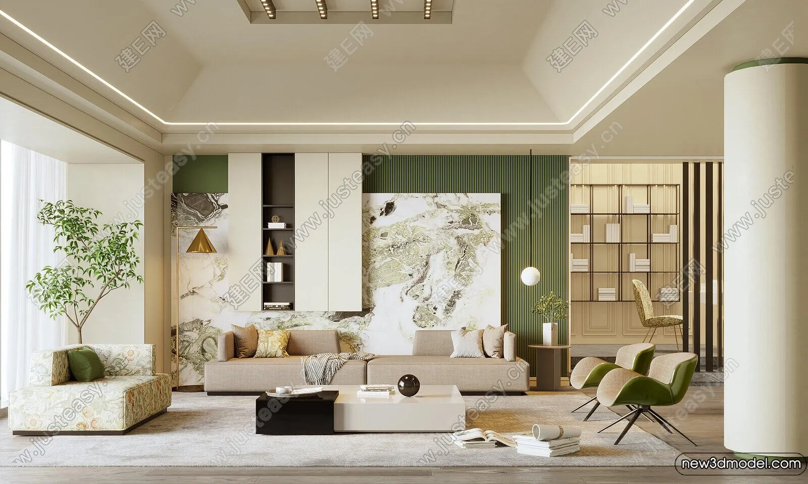 Living Room - 3D Models - 3D Interior Scenes - Modern Style - 293