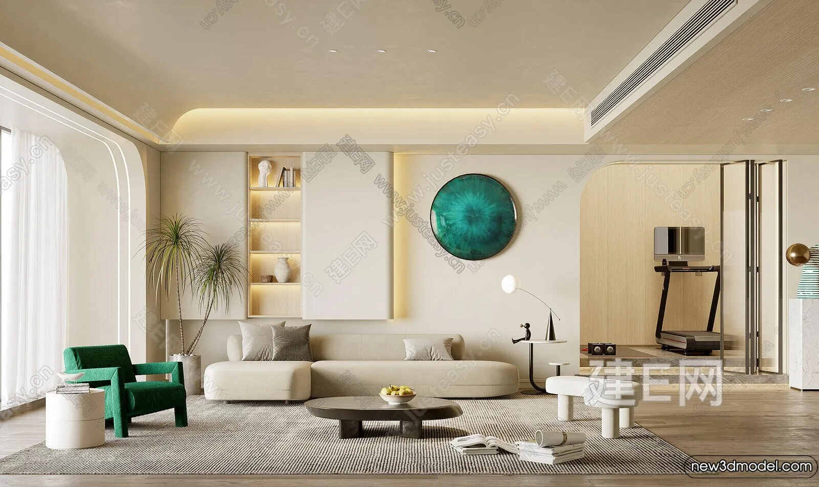 Living Room - 3D Models - 3D Interior Scenes - Modern Style - 298